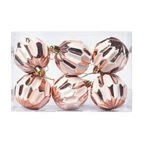 Kbndieu 2.36" Rose Gold Christmas Ornaments, 6PCS Shatterproof Plastic Christmas Hanging Balls Ornaments for Christmas Tree Decorations