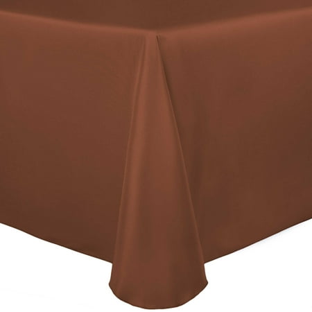 

Ultimate Textile (3 Pack) Satin 72 x 120-Inch Oval Tablecloth - for Home Dining Tables Copper Brown