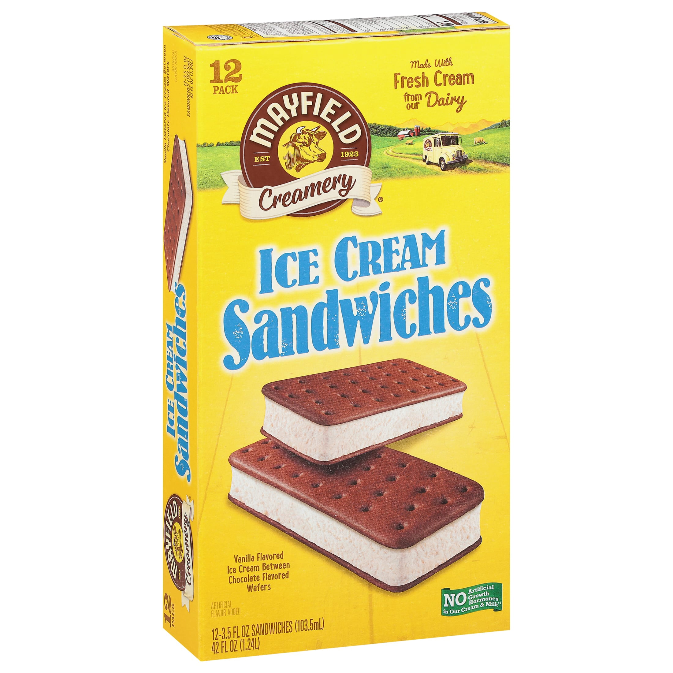 Mayfield Vanilla Ice Cream Sandwiches - 3.5 Fl Oz (Pack of 12)