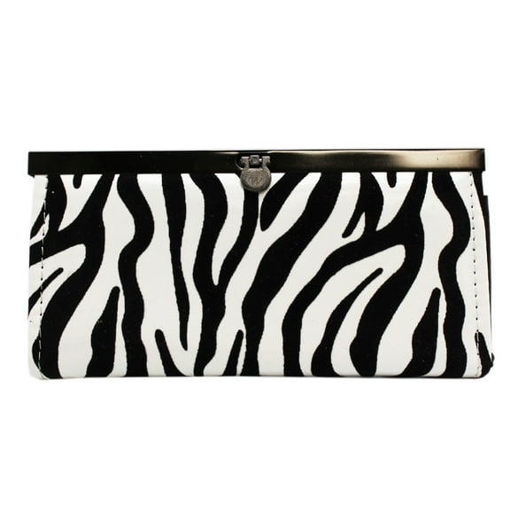 Velvet Zebra Striped Accordion Style Long Women's Wallet