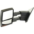 thumbnail image 2 of Kool Vue Towing Mirror Compatible With 2007-2014 Ford F-150 Left Driver Side Heated w/ Blind Spot Corner Glass In-housing Signal Light Textured Black, 2 of 7