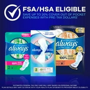 Always Ultra Thin Overnight Pads with Wings, Size 4, Overnight, 50 Count