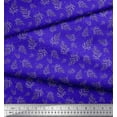thumbnail image 2 of Soimoi Blue Moss Georgette Fabric Cedar Leaves Fabric Prints By Yard 44 Inch Wide, 2 of 3