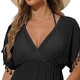 thumbnail image 6 of Women Swimsuit Cover up Sheer Deep V Neck Beach Tunic Dresses Summer Beachwear Vacation Swimwear Coverups, 6 of 8