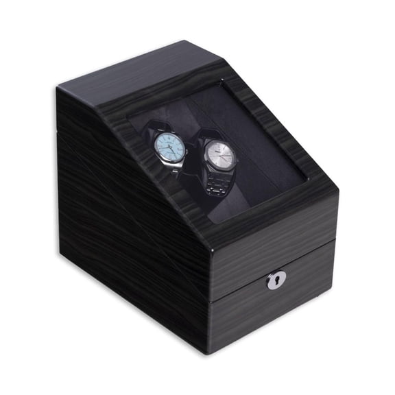 Bey Berk Submariner Polished Ash Wood Two Watch Winder and Three Watch Storage