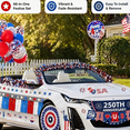 thumbnail image 4 of Tumao 52Pcs 4th of July Parade Car Decoration Kit, Patriotic Parade Golf Cart Decor, Foil Fringe Garland, Fan Flag, Tinsel Garland for Independence Day Memorial Day and Veterans Day, 4 of 4