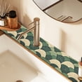 thumbnail image 2 of Yayeee Faucet Mat for Kitchen Sink 14.7" Diatomite Long Splash Guard Pad, Green Abstract Shapes, 2 Pack, 2 of 7