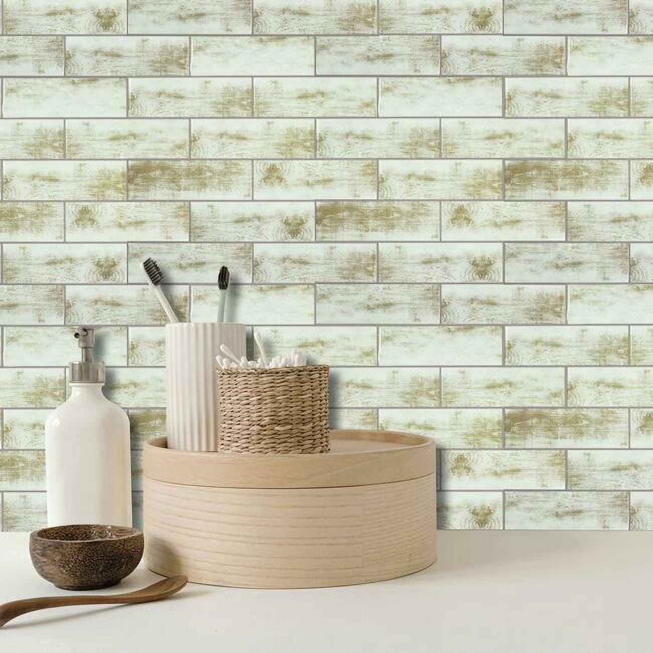 Distressed Wood Tile Peel and Stick Backsplashes