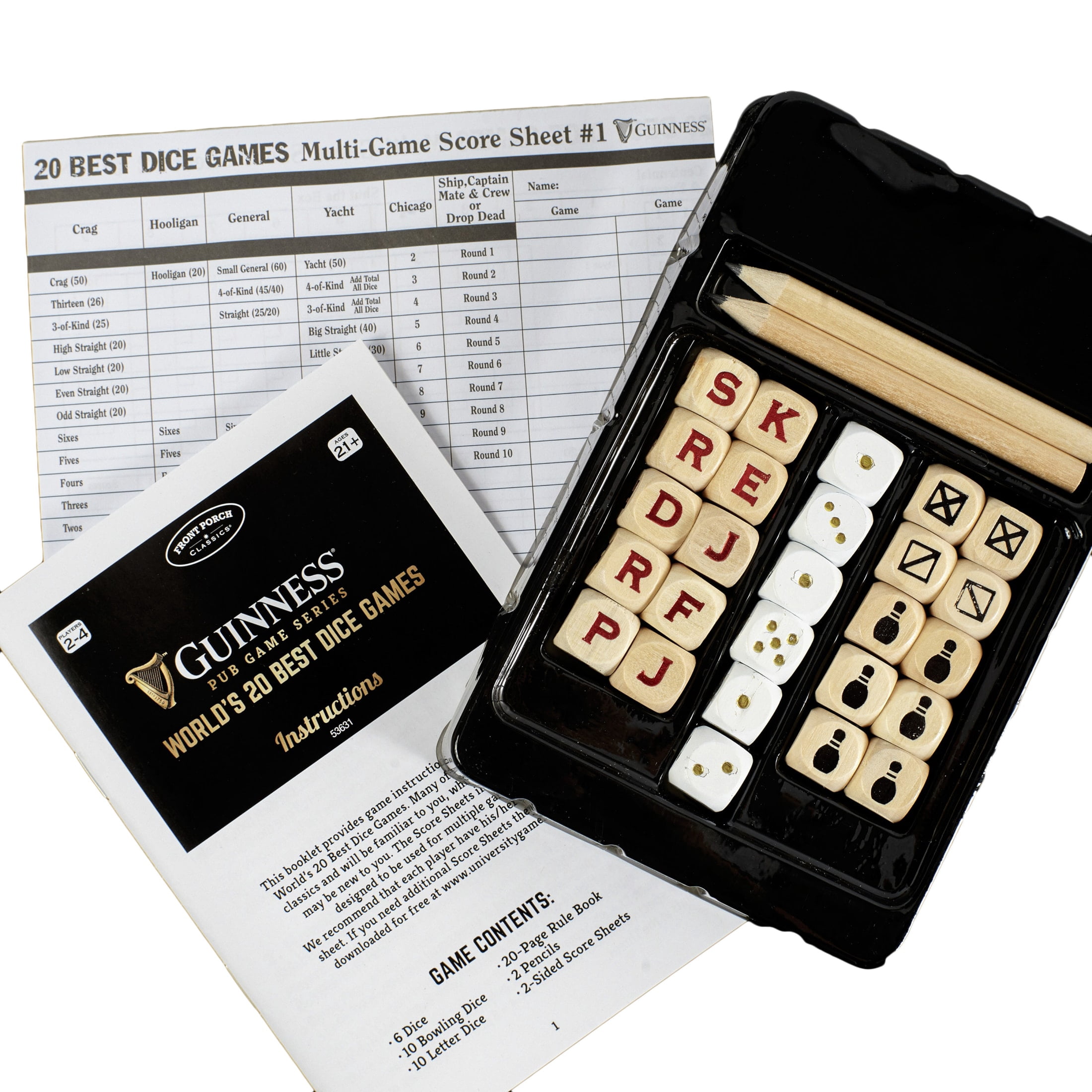 Front Porch Classics, Guinness Pub Games Series World's 20 Best Dice Games, Traditional Pub Dice Game Officially Licensed by The Makers of Guinness Stout Beer