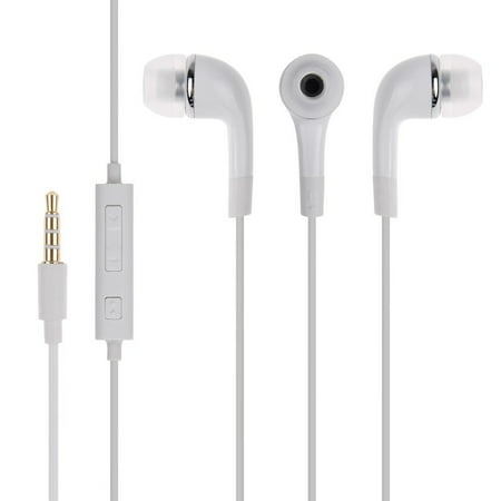 3.5mm Handsfree Earphones w Mic Dual Earbuds Headphones Earpieces Stereo Wired [White] for Samsung Galaxy J3 J5 J7, Note 3 4 5 Edge, S5 S6 Edge Edge+ S7 Edge S8 S8+ & other (Best Headphones For Samsung Note 5)