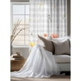 thumbnail image 4 of Sheer Curtains 63 Inch Length, Botanical Wildflowers Semi Sheer Curtains Light Filtering Window Treatment, Spring Farmhouse Floral Grey Plaid Privacy Voile Drapes for Living Room Bedroom 52x63 Inch, 4 of 7