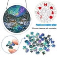 thumbnail image 2 of Acrylic Puzzles Suncatcher Window Hanging, Natural Scenery & Emerald Flame Hummingbird Pattern Jigsaw Sun Catchers Garden Decoration Home Decor 83 Pieces 7.4 Inch, 2 of 8