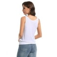 thumbnail image 5 of Women Banded Bottom Tank Tops Ribbed V Neck Sleeveless Casual Tops Summer Loose Fit Shirts, 5 of 6