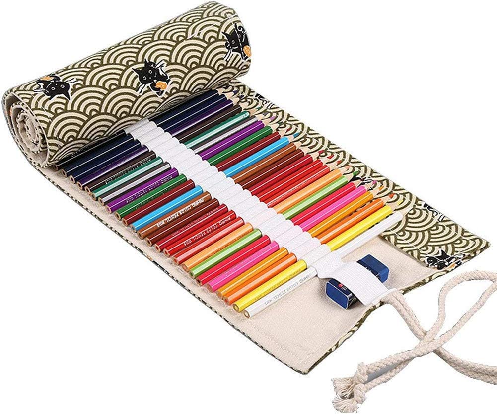 Catime 72 Slots Inserting Drawing Pencil Case, Large Capacity 4 Layers Pencil Bag Pouch Holder, Student Stationary Case, Portable Colouring Pencils