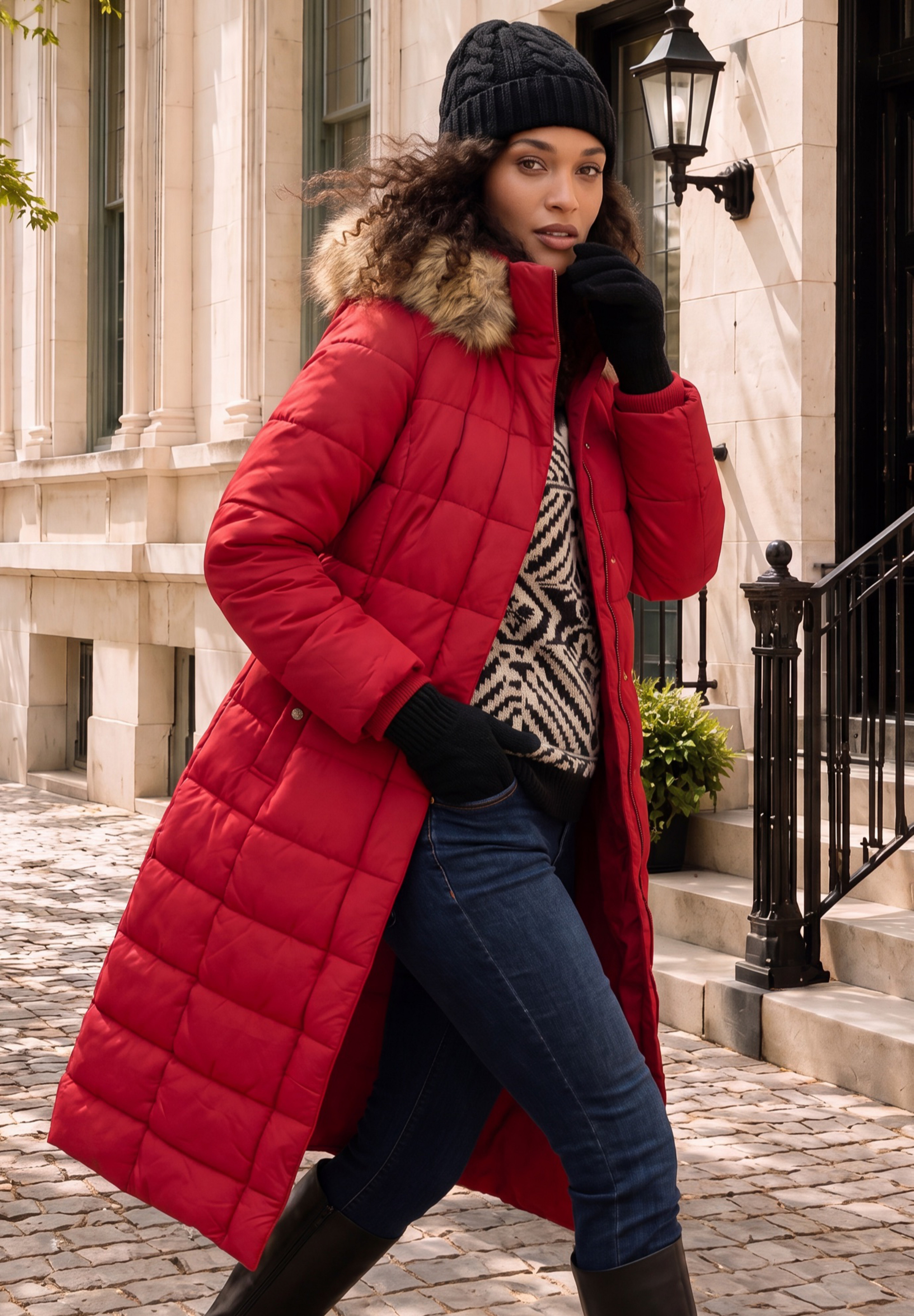 Roaman's Women's Plus Size Maxi Puffer Coat photo 5