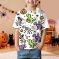 thumbnail image 2 of CAICJ98 Halloween Shirts for Toddler Boys Girls Cute Pumpkin Ghost T-Shirt Retro Spooky Season Outfit Fall Tees Short Sleeve Tops Halloween Tshirts Kids (Green,3-4 Years), 2 of 6
