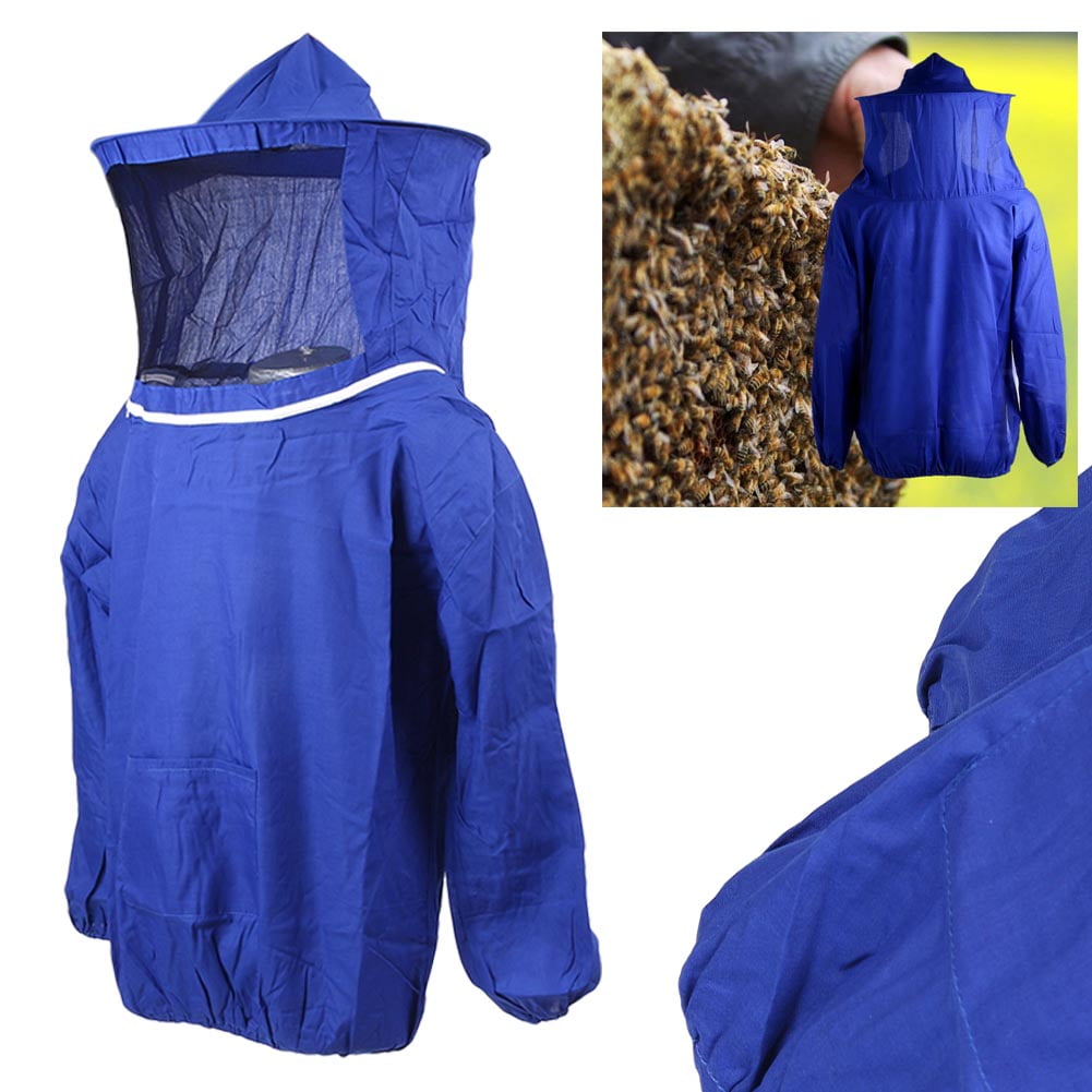 Beekeeping Jacket Veil Bee Keeping Suit Hat Pull Over Smock Equipment White
