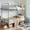 Grey, variant on SHA CERLIN Convertible Twin Over Twin Bunk Bed, CPC Certified, Victorian Iron-Art Headboard and Footboard, Space-Saving Metal Bunk Bed with Guardrail & Ladder, No Box Spring Needed, Black