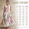 thumbnail image 5 of FOR U DESIGNS Cherry Blossom Bird Print Matching Outfits Linen-Style Couple Clothes Sets Sleeveless Summer Dresses for Women, Men's Casual Button-Down Shirts, 5 of 7