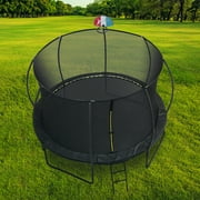 12ft Trampoline Pumpkin Shaped Springless Trampoline, Soft with Safety Enclosure