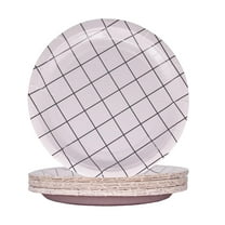 Baatogoo Paper Plates 7 Inch, 24 AFN1Count Disposable Grid Round Heavy Duty Paper Plates for Birthday Grad Party Baby Shower Wedding Picnic