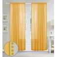 thumbnail image 2 of Semi-Sheer Curtains with Pom Pom Tassels - 2 Piece Set - 2 inch Rod Pocket - Solid Sheer Curtain Drapes for Living Room, Bedroom, 40 X 84, Neon Yellow, 2 of 5