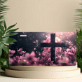 thumbnail image 6 of 1 Pcs 2D Flat License Plate Covers & Frames, Sparkling Cross among Pink For Decorative Front, Waterproof For Decoration Aluminum License Plate Covers & Frames Cover For Men Women, 12" X 6", 6 of 7