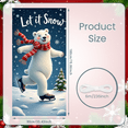 thumbnail image 3 of Cartoon Polar Bear Winter Banner Snowflakes Ice Skating Holiday Let it Snow for Winter Party Christmas Event Seasonal Decoration, 3 of 9