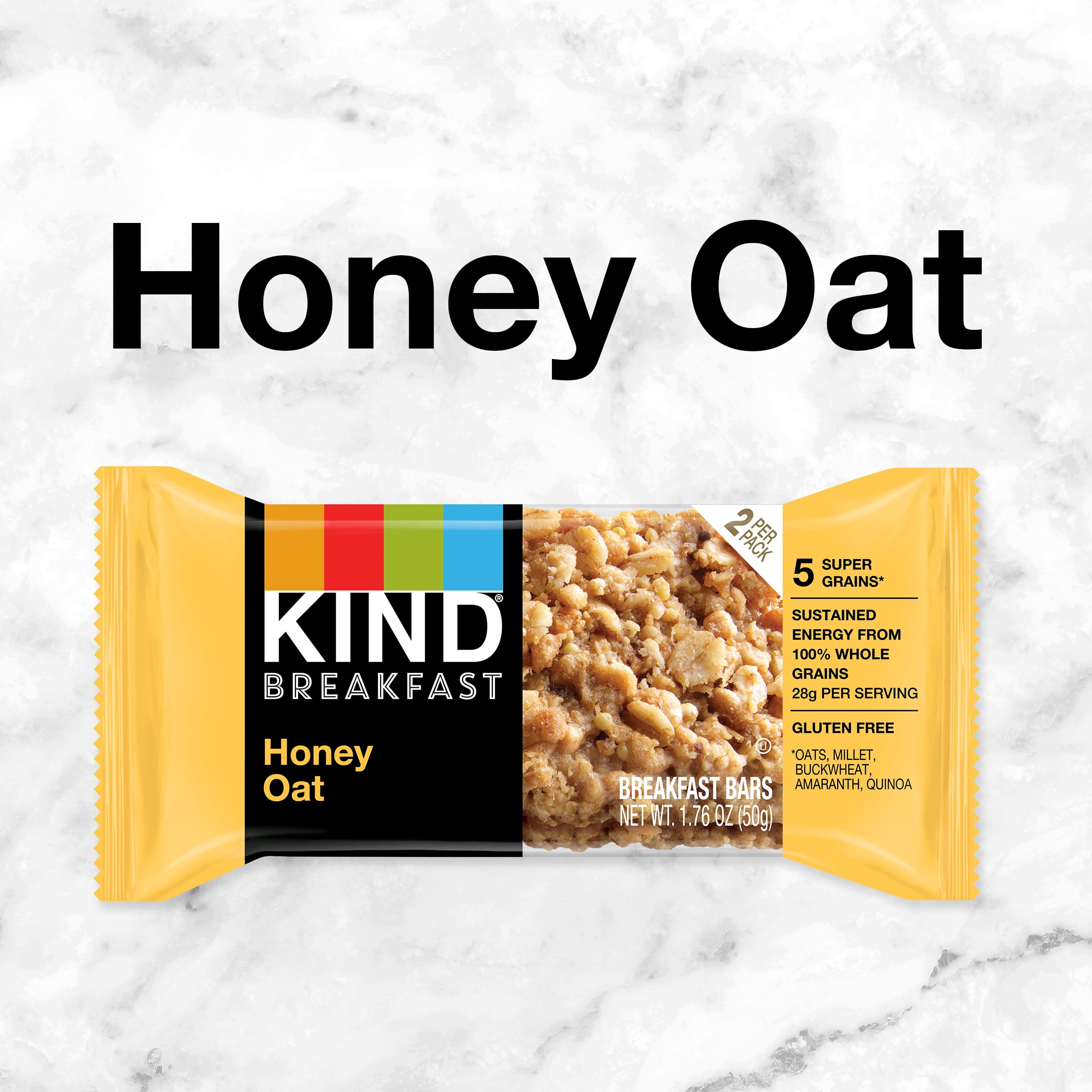 KIND Bars, Dark Chocolate Cocoa Protein Breakfast Bar, Gluten free, 1.76 oz, 4 Snack Bars
