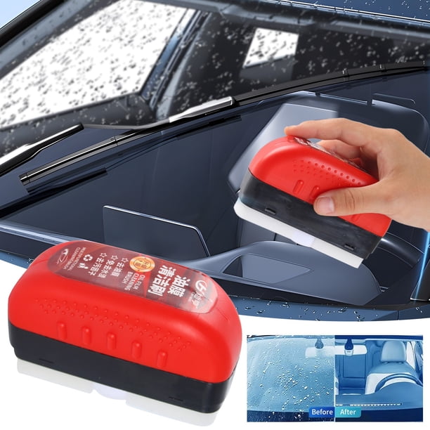 Cepillo de limpieza de película de aceite de cristal para coche de 120 ml - Limpiador portátil de parabrisas y retrovisores con cerdas suaves para resultados sin marcas