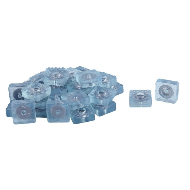 34pcs Square Rubber Feet Insert Metal Washer Furniture Leg Pad 22x22mm