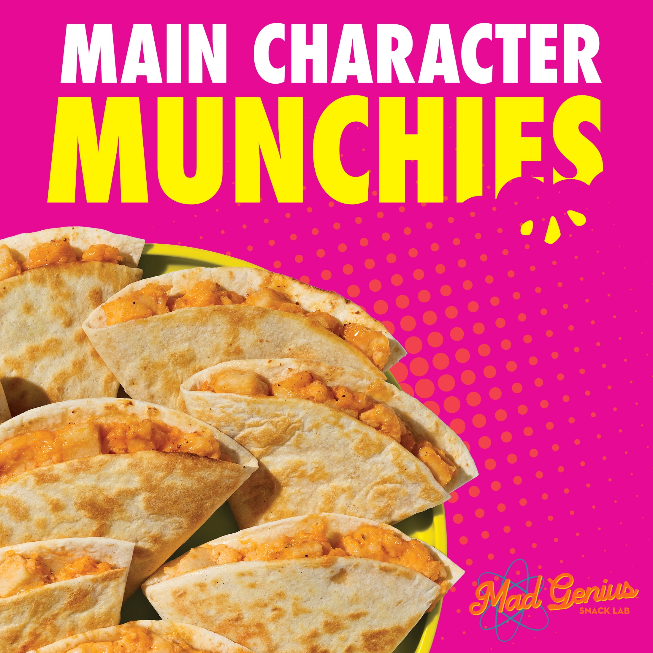 Mad Genius Buffalo Chicken Quesadillas, 14oz (Frozen), 10g of Protein per Serving