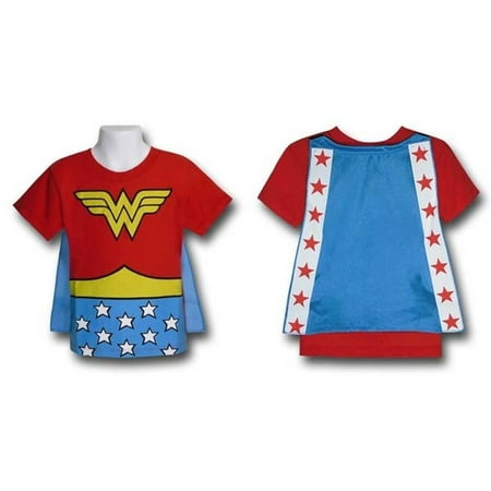 Wonder Woman Toddler Kids Child Costume Cape T-Shirt New DC Comics (2T)