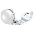 thumbnail image 4 of Bling Jewelry Womens Button Style Freshwater Pearl Clip-On Earrings Silver, 4 of 7