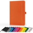 thumbnail image 1 of Premium A5 notebook, new lined hard cover journal with pen loop, 196 pages, elastic closure and ribbon marker, notepad notebook, 1 of 5