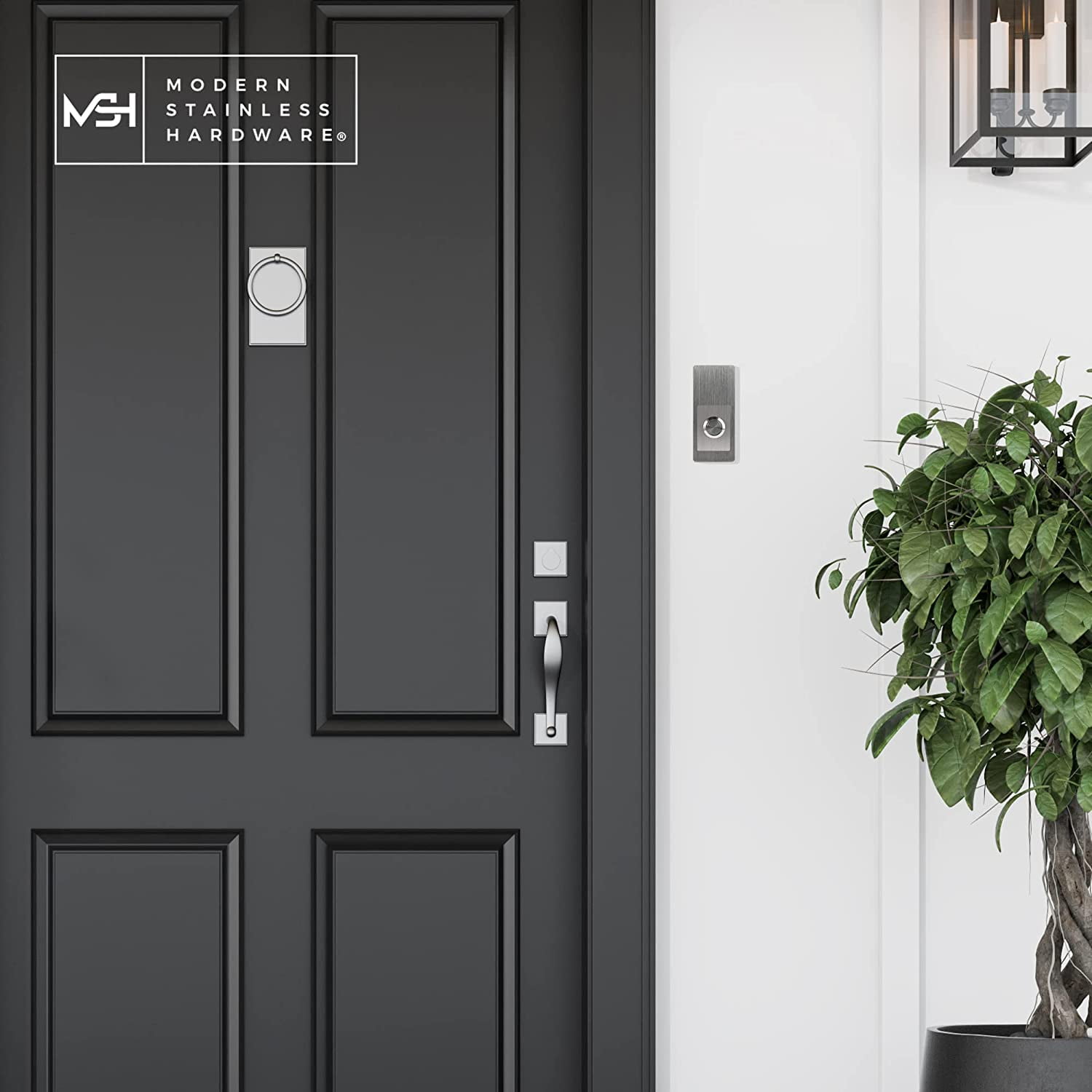 Modern Stainless Hardware R6 Stainless Steel Doorbell Button, 1.37” x 3.14” x 5/32”, 4mm Thick