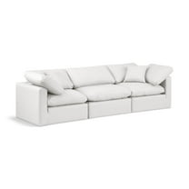 Meridian Furniture Indulge 105" Vegan Leather Modular Sofa in Cream