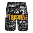 thumbnail image 6 of Kdxio Travel Pattern Mens Casual Shorts - Drawstring Summer Beach Sports Shorts for Men, 6 of 9
