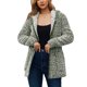 thumbnail image 1 of Chaqueta de Lana Difusa para Mujer Cremallera de Manga Larga Abrigo cálido con Capucha Retro Suelto para Mujer con Bolsillos para otoño e Invierno OD Green S, 1 of 8