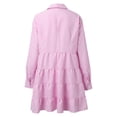 thumbnail image 5 of Aayomet Flowy Dresses for Women Square Neck Long Sleeve Shirred Ruffle Hem Dress,Hot Pink XL, 5 of 5