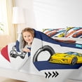 thumbnail image 4 of Homewish Fast Car 3 Pieces Queen Comforter Set for Kids Children Boys,Geometric Plaid Flag Ultra Soft Bedding Sets,Extreme Sport Bedding Comforter Set Breathable,Ultra Soft Home Decor,Reversible, 4 of 8