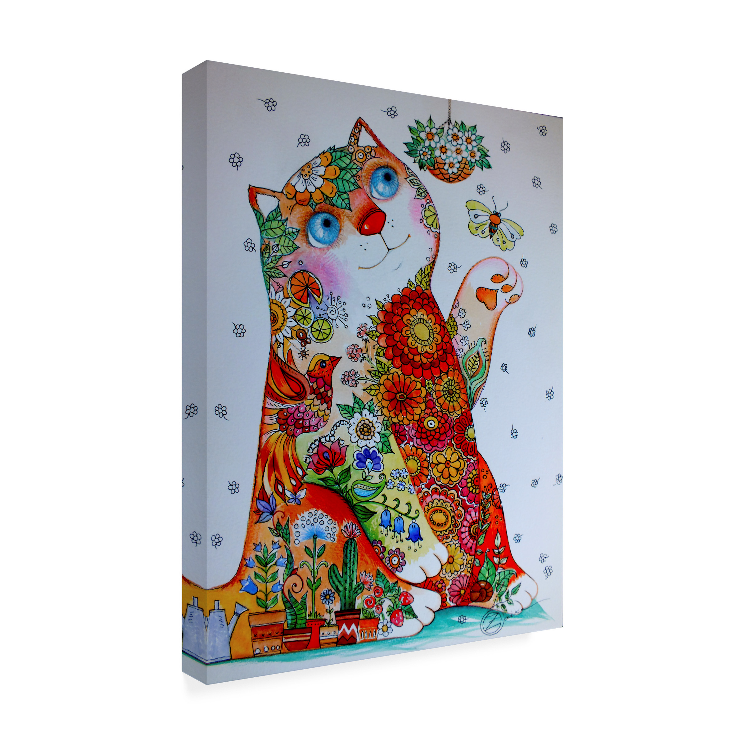 Trademark Fine Art 'Bucolic Cat' Canvas Art by Oxana Ziaka