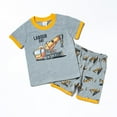 thumbnail image 2 of Gubotare Boys Summer Pjs Little Boys Pajamas Summer Set Clothes Pjs for Toddler Kids Truck Short Sleeve Sleepwear Jammies Shirts Size 4-5T (Yellow,4-5 Years), 2 of 9