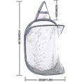 thumbnail image 5 of Hanging Laundry Hamper Foldable Mesh Hamper Dirty Cloth Basket With Carry Handle, Mesh Pop Up Laundry Hamper For Travel,bedroom,bathroom,dorms (grey2p, 5 of 5
