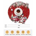 thumbnail image 6 of 13 Inch Round Placemats Set of 4, Red Christmas Non Slip Heat Insulation PP Table Mats, Snowman Xmas Truck Balls Tree Washable Place Mats for Kitchen Dining Party Table Decor, 6 of 7