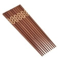thumbnail image 4 of Wooden Chopsticks Japanese Style Rectangular Red Sandalwood Inlaid Boxwood Reusable Chopsticks with Gift Box, 4 of 9