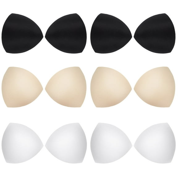 WRITWAA 6 Pairs Breathable Bra Inserts Pads for Women, Assorted Colors, Soft Comfortable Material for Wear