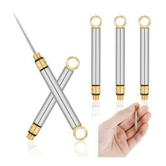 3 PCS Portable Titanium Toothpicks, Metal Toothpick with Protective Holder,Mini Stainless Steel Toot Silver Nickel Titanium Alloy