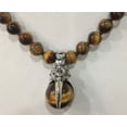 thumbnail image 3 of K-KED Natural 8mm Yellow Tiger's Eye Gems Round Beads Pendant Necklace 18'', 3 of 4