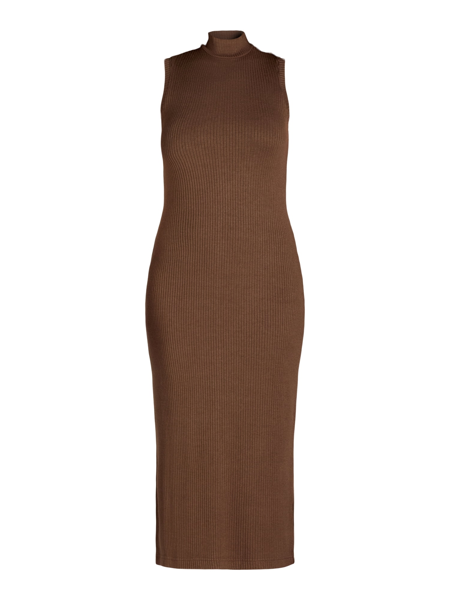 Nine.Eight Women's Sleeveless Ribbed Mock Neck Midi Dress, Sizes XS-XXXL